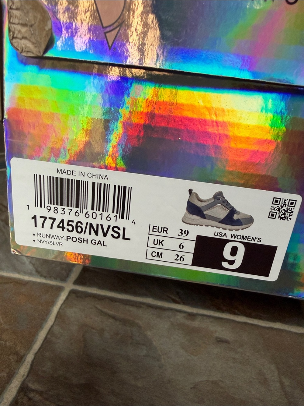 Skechers Blue and Silver Athletic Sneakers - Picture 2 of 5